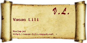 Vasas Lili névjegykártya